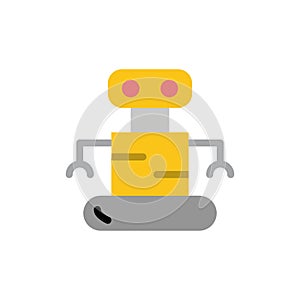 Exoskeleton, Robot, Space  Flat Color Icon. Vector icon banner Template