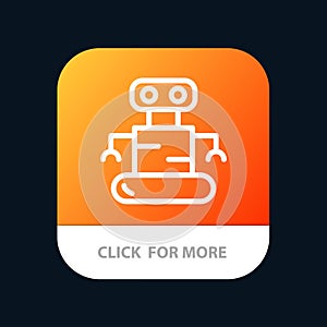 Exoskeleton, Robot, Space Mobile App Button. Android and IOS Line Version