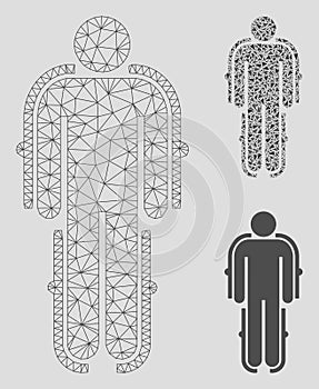 Exoskeleton Vector Mesh Carcass Model and Triangle Mosaic Icon