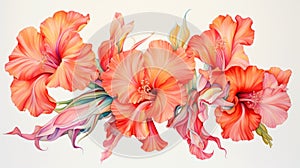 Exotic Beauty: Detailed Watercolor Painting AI Generated