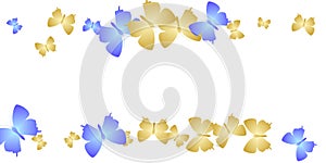 Exotic bright butterflies isolated vector wallpaper. Spring colorful insects.