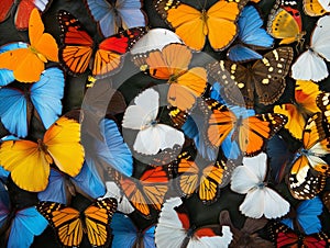 exotic butterfly on green leaf, bright and exotic butterflies as background, exquisite beauty of nature