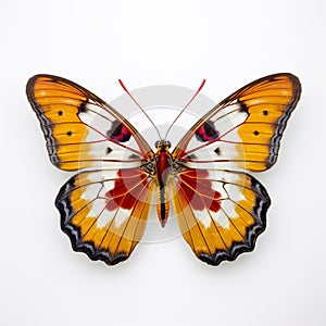 Exotic butterfly on white background