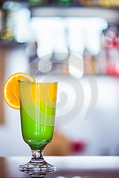 Exotic cocktail on bar counter