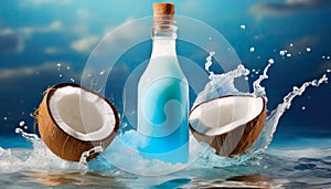 Exotic Coconut Liquid In Sky-blue Bottle - Ethical, Natural, And Exhilarating