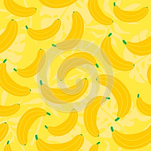 Exotic colorful tropical fruits Bananas, banana Abstract elements Seamless background pattern Unique hand drawn stylish design