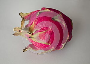 Exotic Dragon fruit on white background. photo