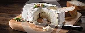 An exotic flavor adventure a smorgasbord of creamy Brie tangy feta and flavorful es.. AI generation