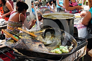 Exotic food in Iquitos in Amazonia