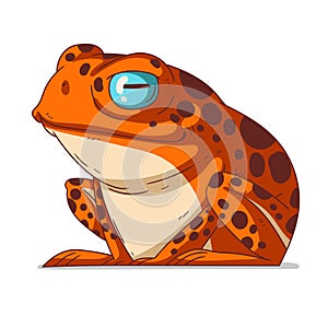 Exotic Frog, isolated vector illustration. A drawn animal sticker photo