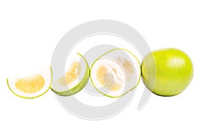 Exotic fruit pomelo isolated on white background