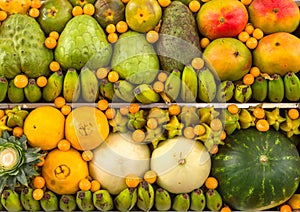 Exotic fruits display