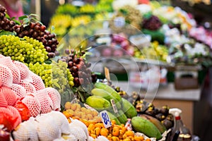 Exotic fruits in the market