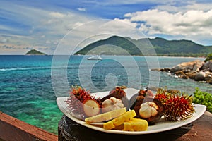 Exotic fruits plate