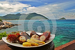 Exotic fruits plate