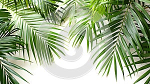 Exotic Green Palm Leaf on Tropical Background - PNG