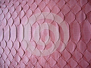 Exotic haberdashery leather, python skin, snake skin. Pink leather for accessories.
