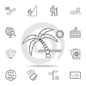 exotic island line Icon. Set of Tourism and Leisure icons. Signs, outline furniture collection, simple thin line icons for website