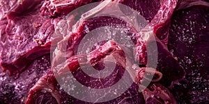 Exotic meat cuts like kangaroo and ostrich, detailed textures