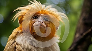 Exotic Monkey With Long Blonde Hair - Stunning Artistic Portrayal
