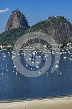 Exotic mountains. Famous mountains. Mountain of the Sugar Loaf in Rio de Janeiro, Brazil South America.