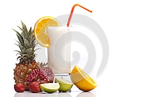 Exotic Pina Colada Drink with fruits