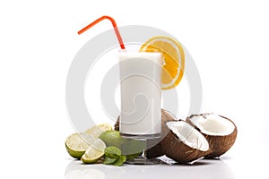 Exotic Pina Colada Drink with fruits