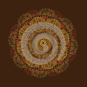 Exotic round ornament