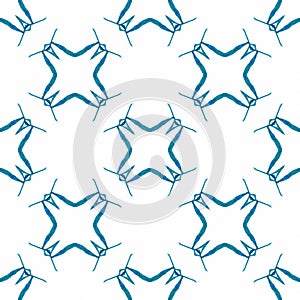 Exotic seamless pattern. Blue noteworthy photo