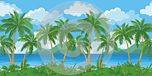 Exotic seamless tropical sea landscape