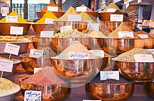 Exotic spices on traditional Bazaar