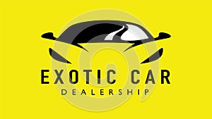 Exotic supercar logo design with concept sports vehicle icon silhouette