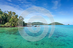 Exotic tropical beach landscape for background or wallpaper. Design of tourism for summer vacation travel holiday destination