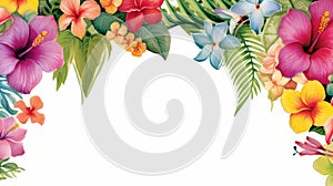 exotic tropical flowers border