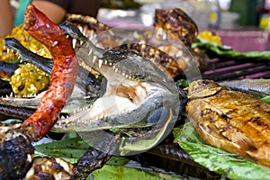 Exotic tropical food. Amazon, Peru