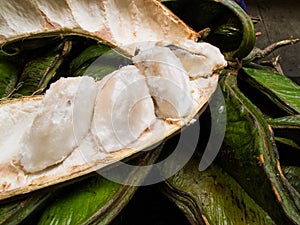 Exotic tropical fruit called guama photo