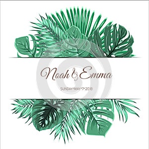 Exotic Tropical Summer Leaves Design Template