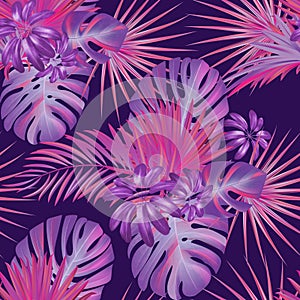 Exotic tropical vrctor background with hawaiian plants. photo