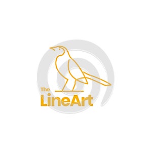 exotics bird golden pheasant lines art minimal logo design vector icon illustration