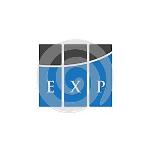 EXP letter logo design on WHITE background. EXP creative initials letter logo concept. EXP letter design
