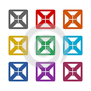 Expand Arrows icon. Full screen icon isolated on white background. Set icons colorful photo