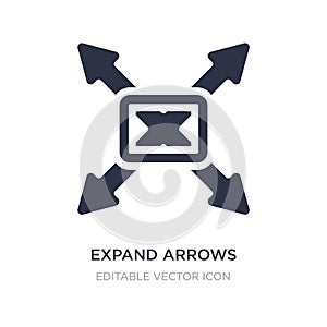expand arrows icon on white background. Simple element illustration from UI concept