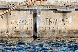 `Expand Australia`s Merchant Fleet` graffiti in South Australia