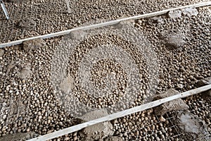 Expanded clay aggregate to fill the floor on