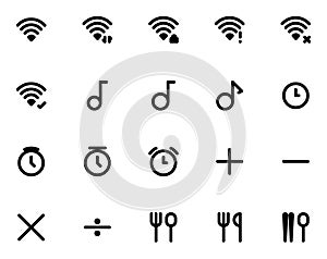 Simple and Clear Media Interface Line Icon Set