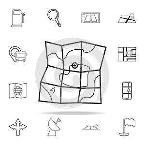 expanded map icon. navigation icons universal set for web and mobile