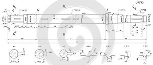 Expanded shaft sketch with crowfoots photo