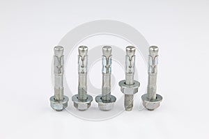 Expansion anchors on a white background