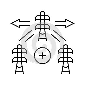 expansion electric grid line icon vector illustration