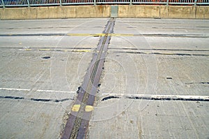 Expansion joint on bridge